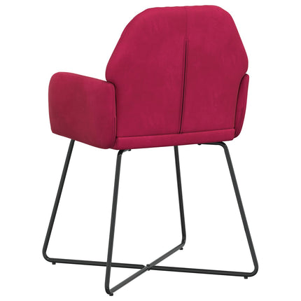 Spisestole 6 stk. Fløjl Vinrød 55 x 50 x 84 cm