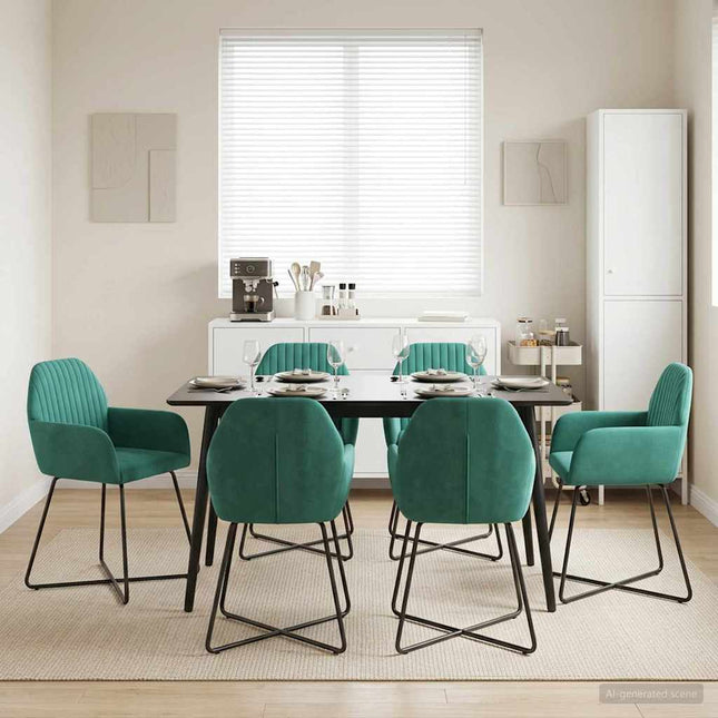Spisestole 6 pcs Velour (V) Turkis 55 x 50 x 84 cm