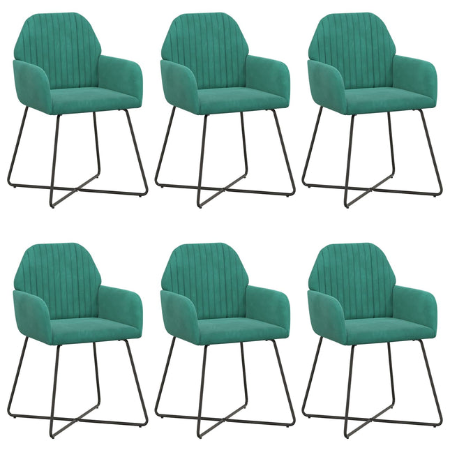 Spisestole 6 pcs Velour (V) Turkis 55 x 50 x 84 cm