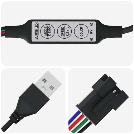 LED Strip 12 stk. Sort og Gennemsigtig Kobber og plastik