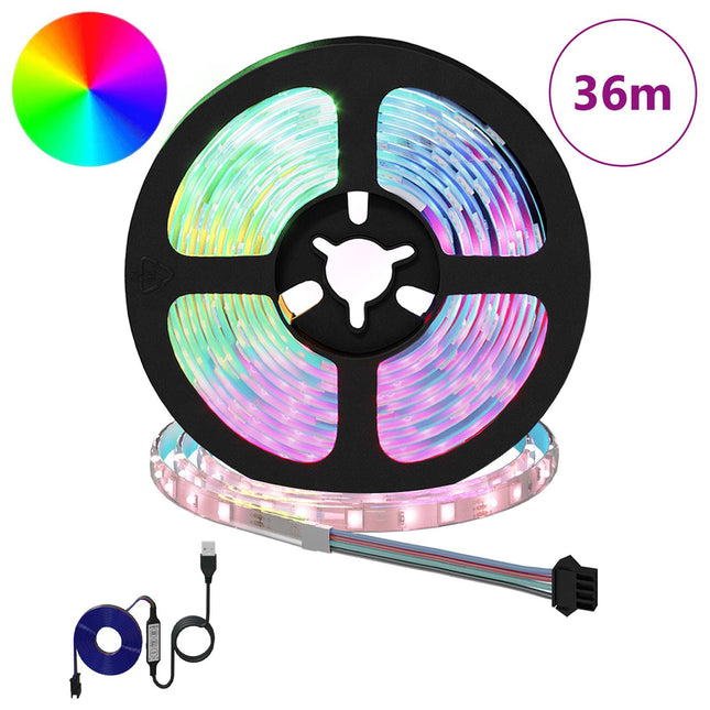 LED Strip 12 pcs Sort og Gennemsigtig 3000 mm Kobber og plastik