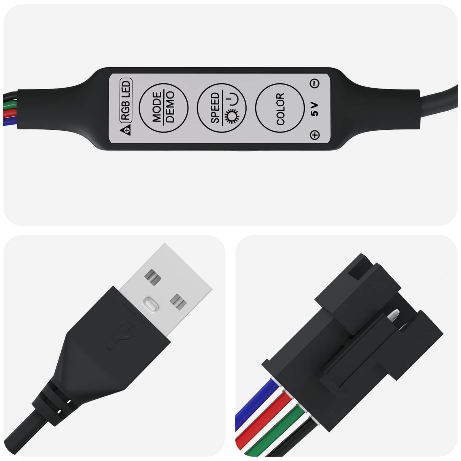 LED Strip 2 pcs Sort og Gennemsigtig 350 mm Kobber og plastik