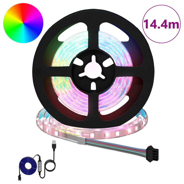 LED Strip 12 pcs Sort og Gennemsigtig 1200 mm Kobber og plastik