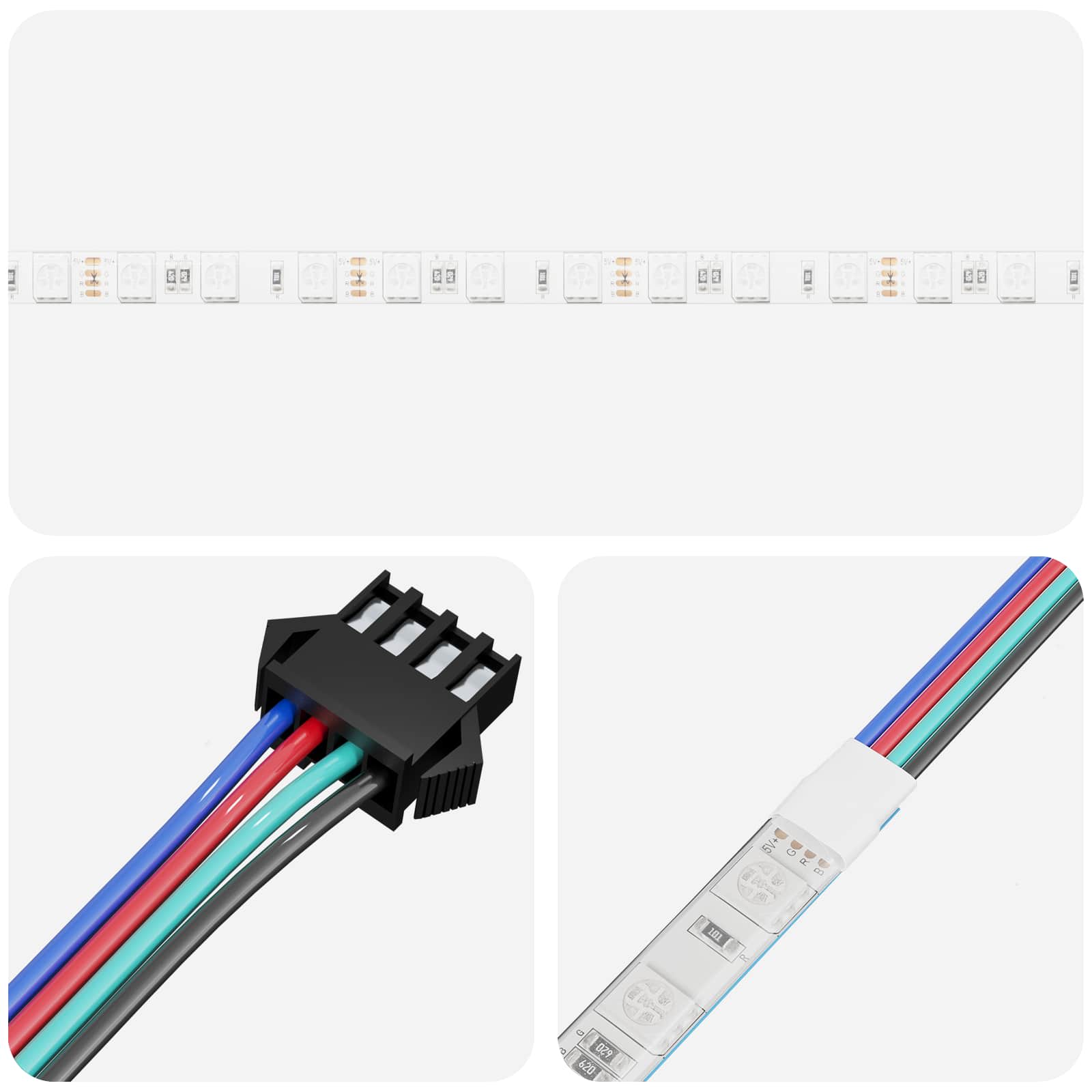 LED Strip 2 pcs Sort og Gennemsigtig 1300 mm Kobber og plastik