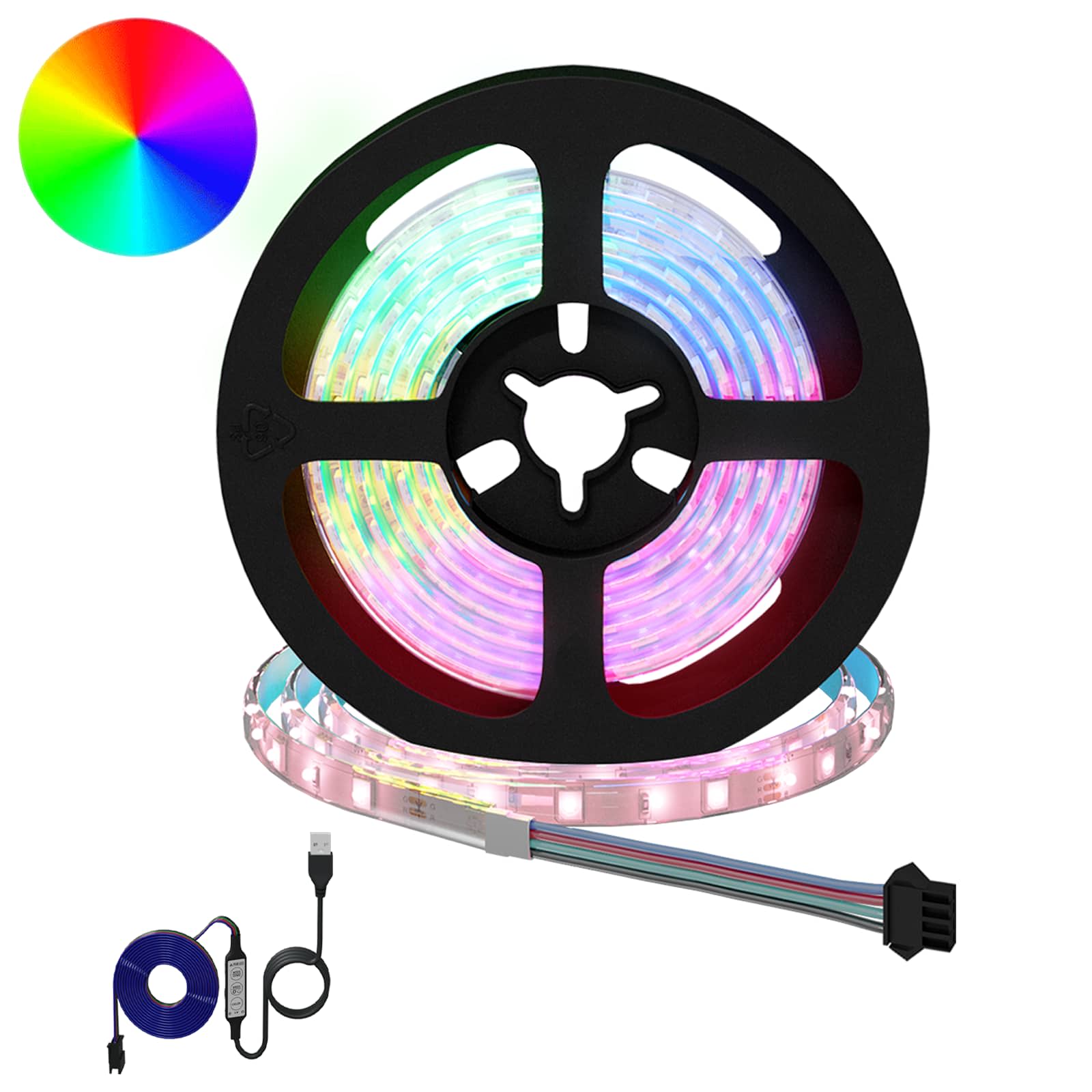 LED Strip 2 pcs Sort og Gennemsigtig 1300 mm Kobber og plastik