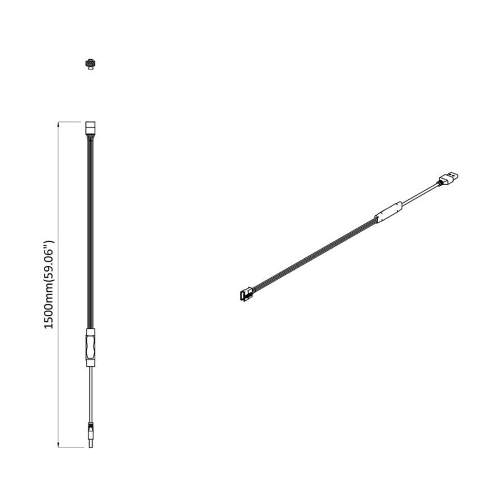 LED Strip 2 pcs Sort og Gennemsigtig 1300 mm Kobber og plastik