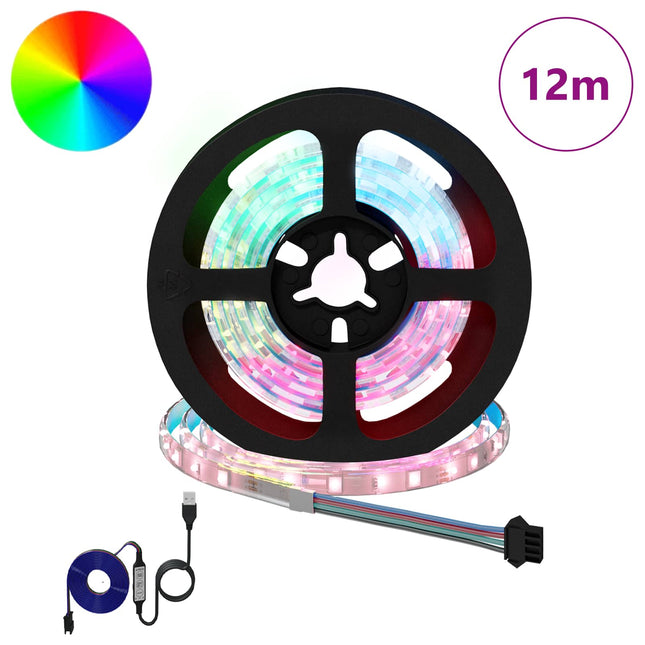 LED Strip 12 pcs Sort og Gennemsigtig 1000 mm Kobber og plastik