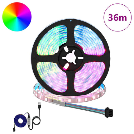 LED Strip 12 pcs Sort og Gennemsigtig 3000 mm Kobber og plastik