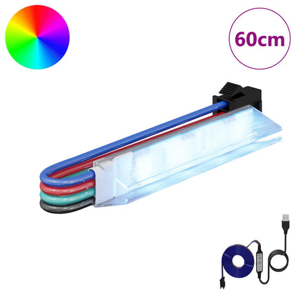 LED Strip 12 pcs Sort og Hvid 1745 mm Kobber og plastik