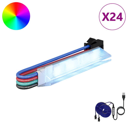 LED Strip 12 stk. Sort og flerfarvet Kobber og plastik
