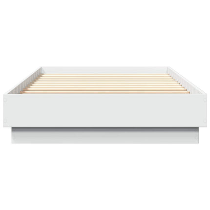 Senge ramme med LED Hvid 80 x 200 cm Konstrueret træ