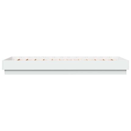 Senge ramme med LED Hvid 80 x 200 cm Konstrueret træ