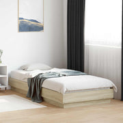 Senge ramme med LED Sonoma-eg 80 x 200 cm Konstrueret træ