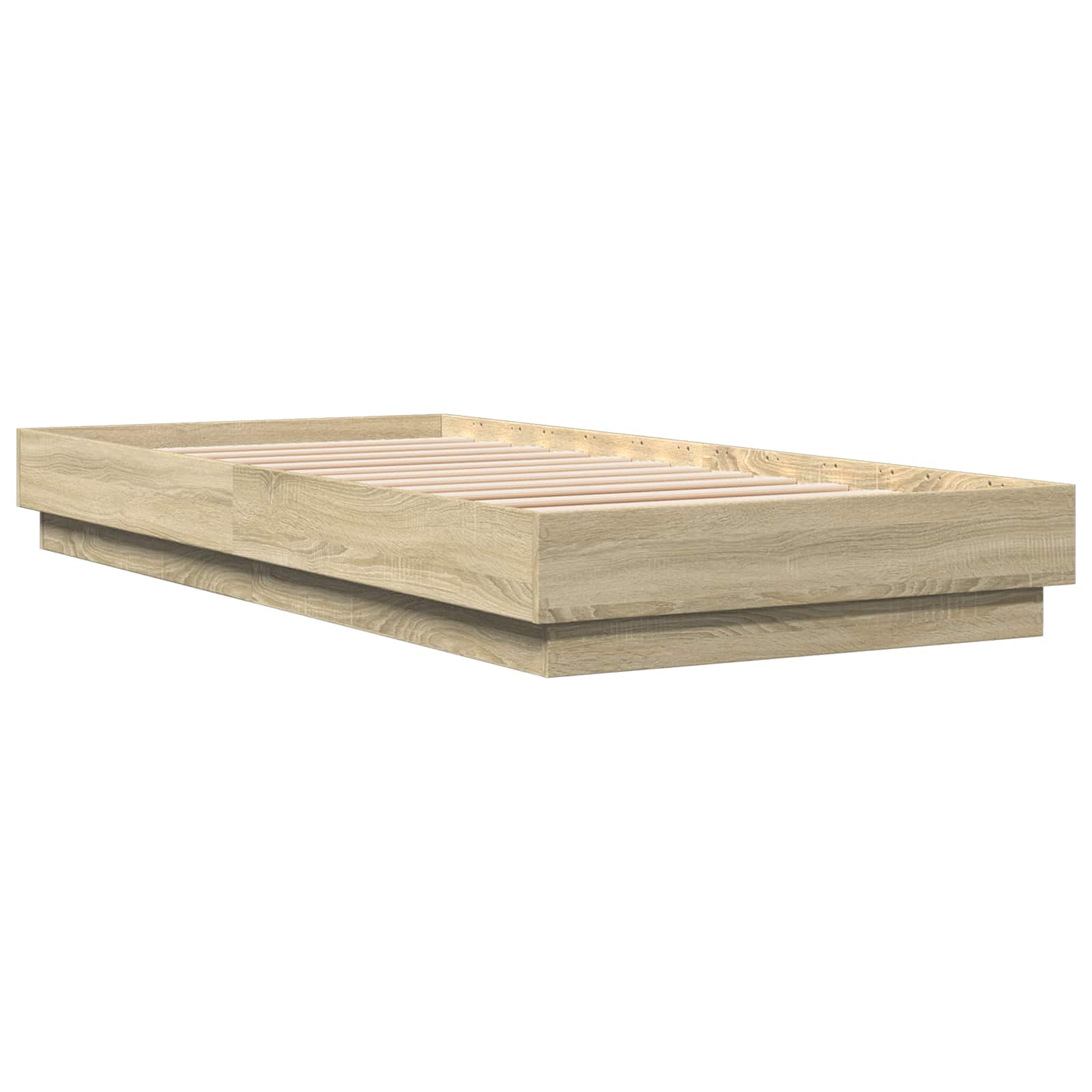 Senge ramme med LED Sonoma-eg 80 x 200 cm Konstrueret træ
