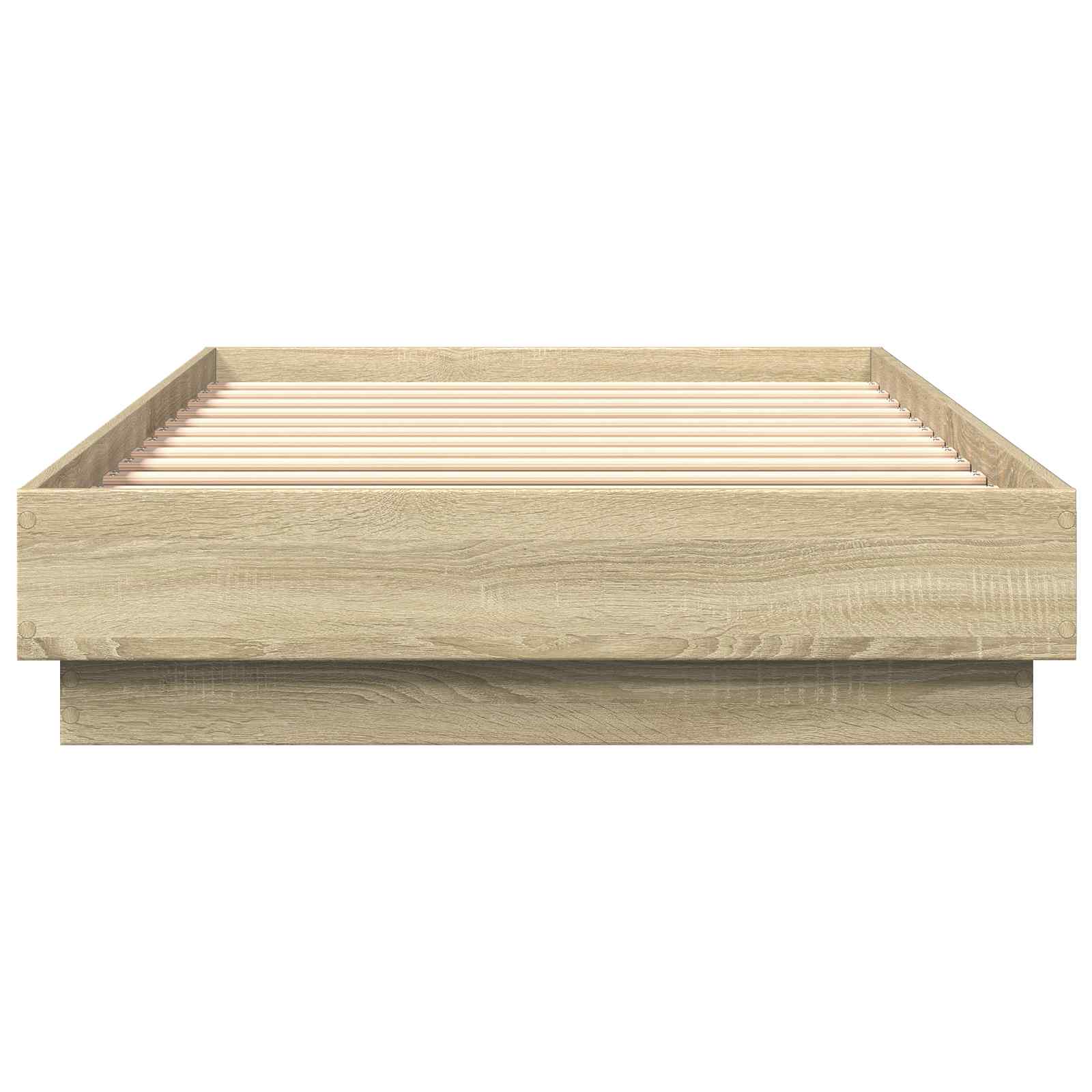 Senge ramme med LED Sonoma-eg 80 x 200 cm Konstrueret træ