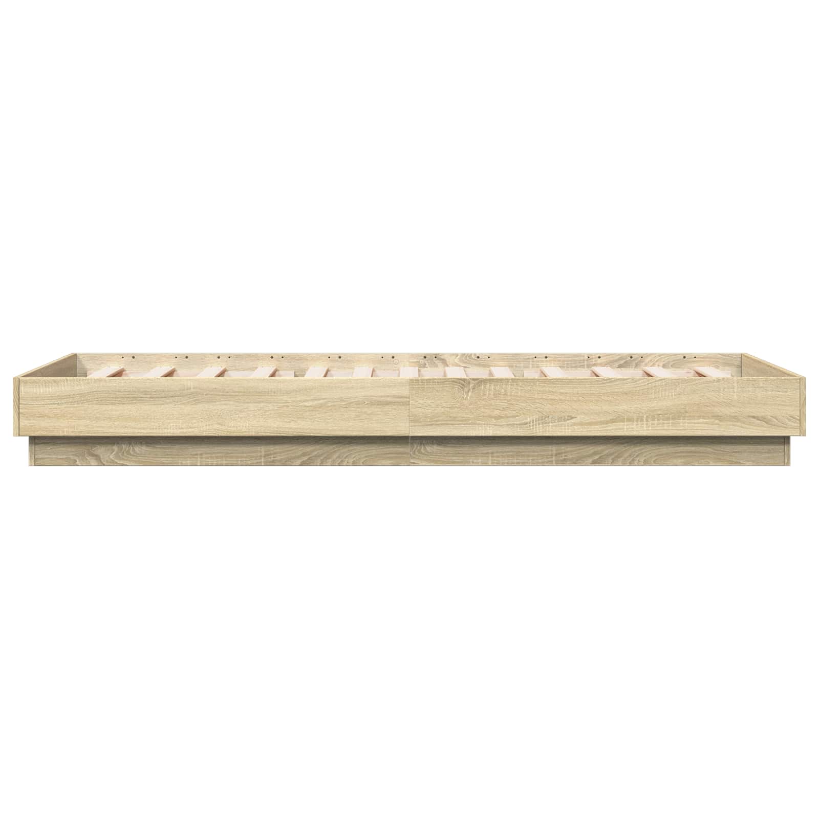 Senge ramme med LED Sonoma-eg 80 x 200 cm Konstrueret træ