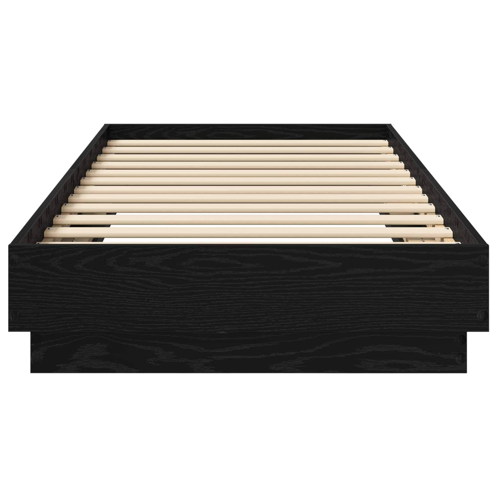 Senge ramme med LED Sort eg 80 x 200 cm Konstrueret træ