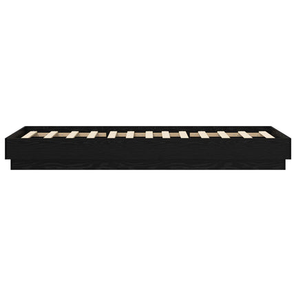 Senge ramme med LED Sort eg 80 x 200 cm Konstrueret træ