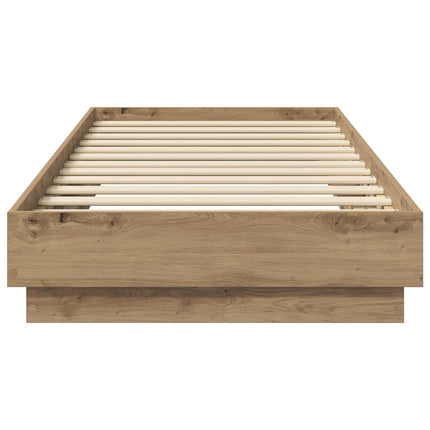 Senge ramme med LED Artisan-eg 80 x 200 cm Konstrueret træ