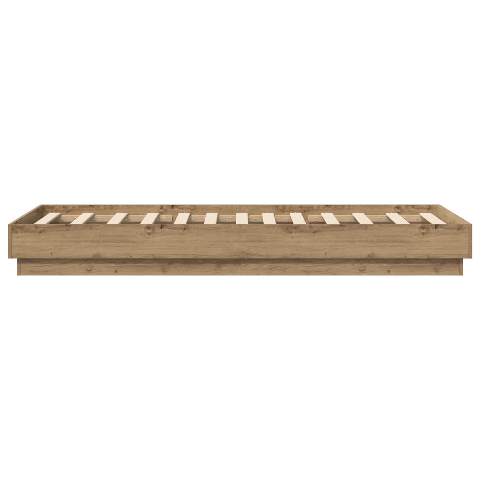 Senge ramme med LED Artisan-eg 80 x 200 cm Konstrueret træ