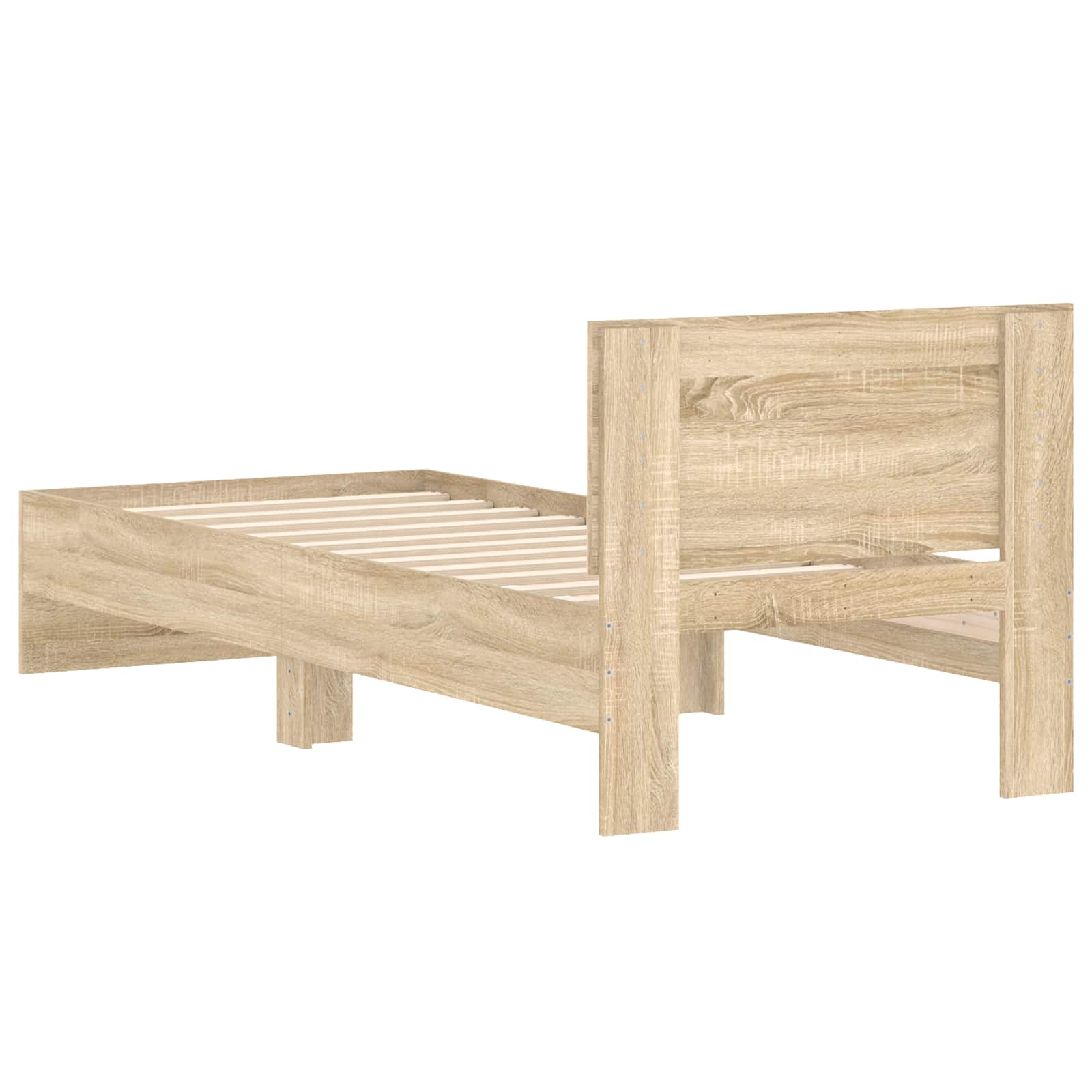 Sengestel med hovedgærde Sonoma-eg 80 x 200 cm Konstrueret træ