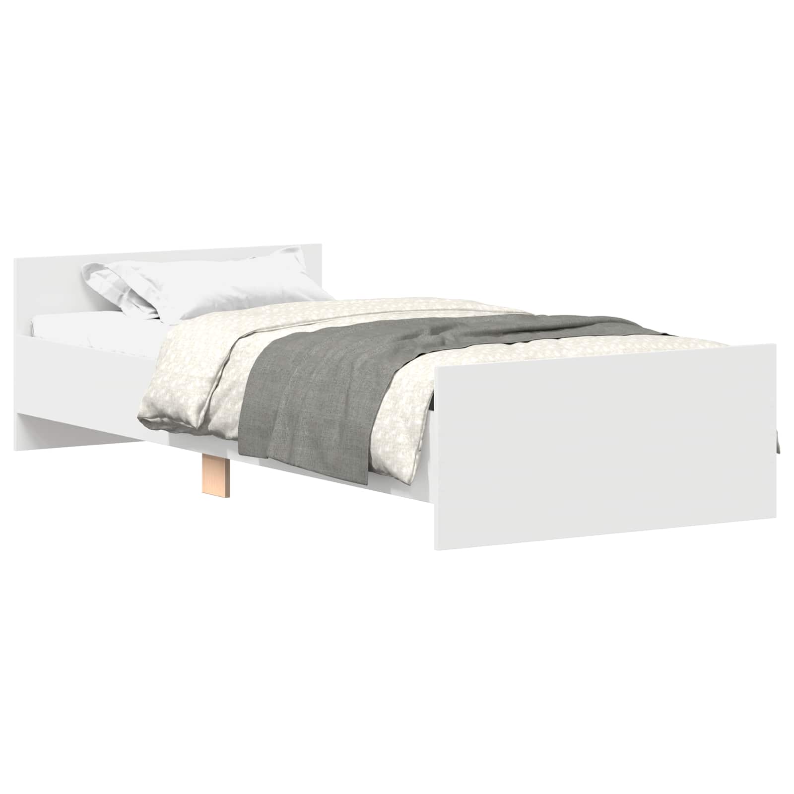 Sengestel med hovedgærde Hvid 80 x 200 cm Konstrueret træ