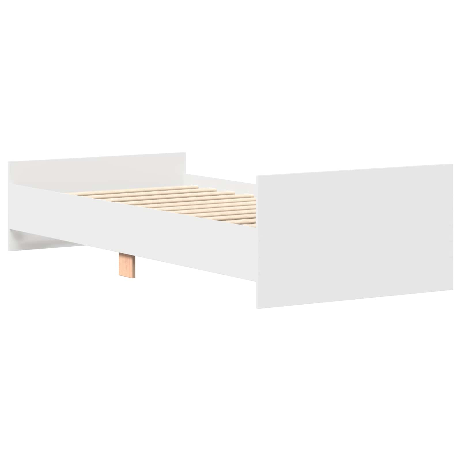 Sengestel med hovedgærde Hvid 80 x 200 cm Konstrueret træ