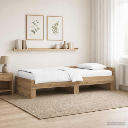 Sengestel med hovedgærde Artisan-eg 80 x 200 cm Konstrueret træ