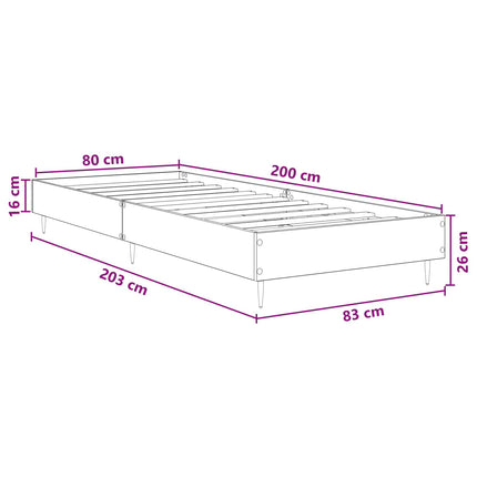 Sengestel Røget eg 80 x 200 cm Konstrueret træ