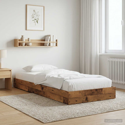Gulvsengramme Gammelt træ 80 x 200 cm Konstrueret træ