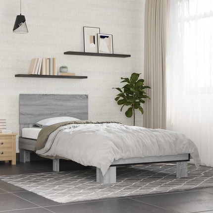 Sengestel med hovedgærde Grå Sonoma 80 x 200 cm Konstrueret træ