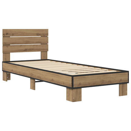 Sengestel med hovedgærde Artisan-eg 80 x 200 cm Konstrueret træ