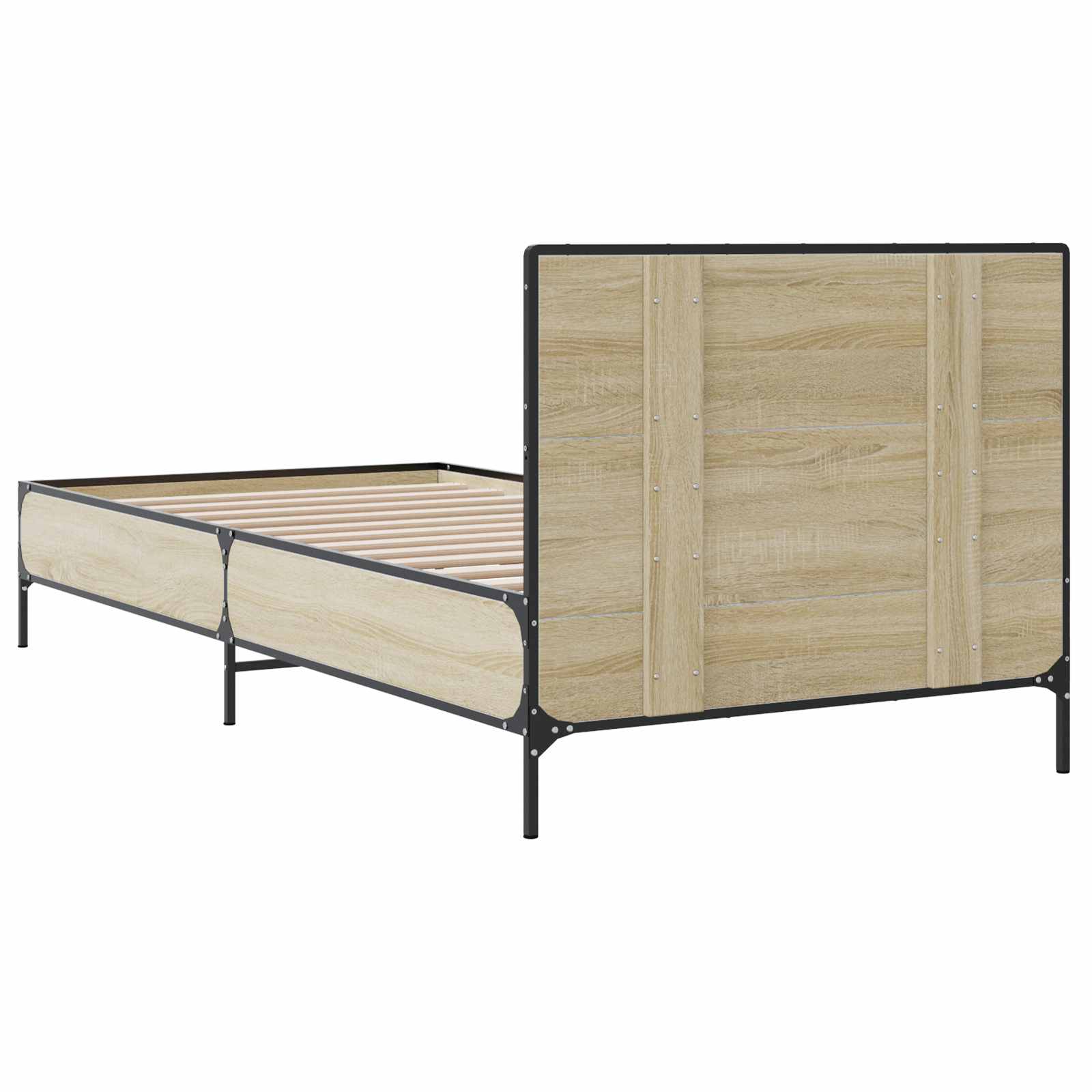 Sengestel med hovedgærde Sonoma-eg 80 x 200 cm Konstrueret træ