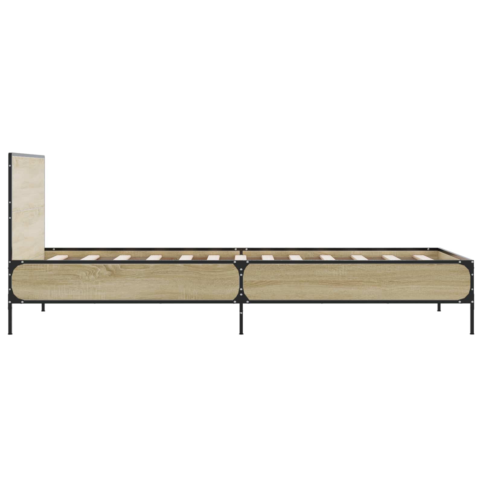 Sengestel med hovedgærde Sonoma-eg 80 x 200 cm Konstrueret træ