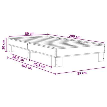 Sengestel Sort eg 80 x 200 cm Konstrueret træ