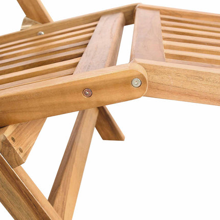 Foldestol med bord Naturfarvet Massiv Teaktræ
