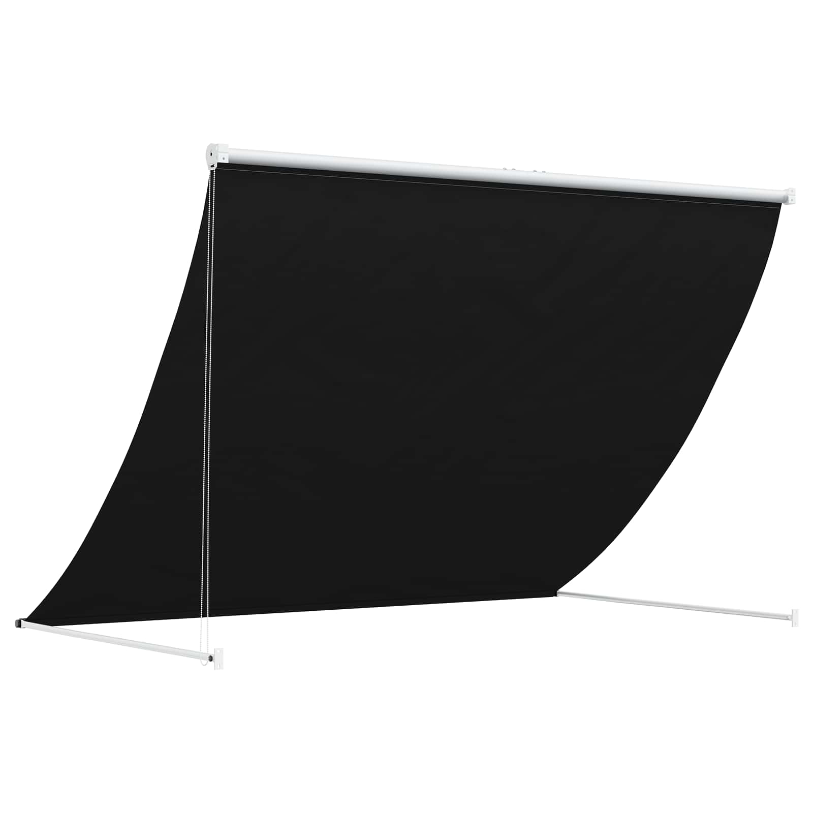 Markise Sort 350 x 150 cm 180 g / m² polyester med PU-belægning