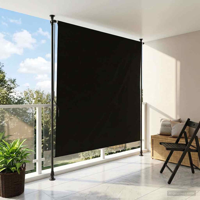 Udendørs Rullegardin Sort 120 x 270 cm