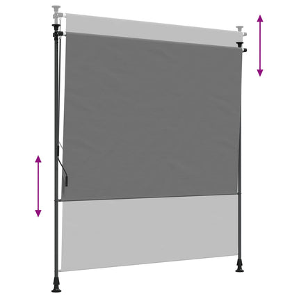 Udendørs Rullegardin Lysegrå 200 x 270 cm
