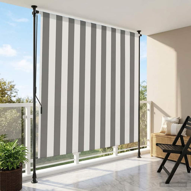 Udendørs Rullegardin Anthracit og hvid 100 x 270 cm
