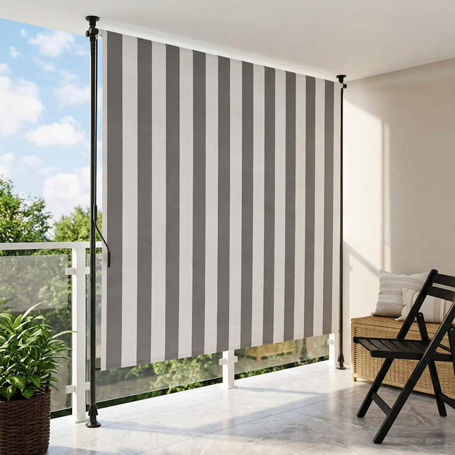 Udendørs Rullegardin Anthracit og hvid 120 x 270 cm