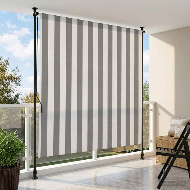 Udendørs Rullegardin Anthracit og hvid 150 x 270 cm