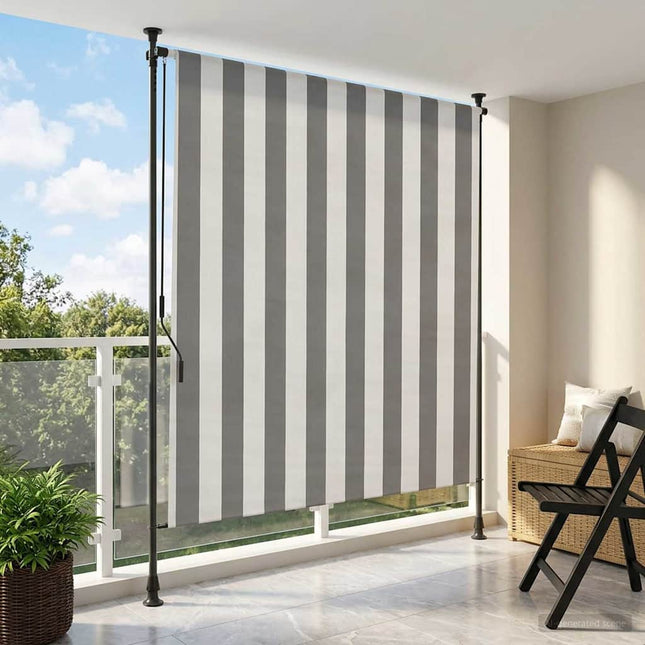 Udendørs Rullegardin Anthracit og hvid 200 x 270 cm