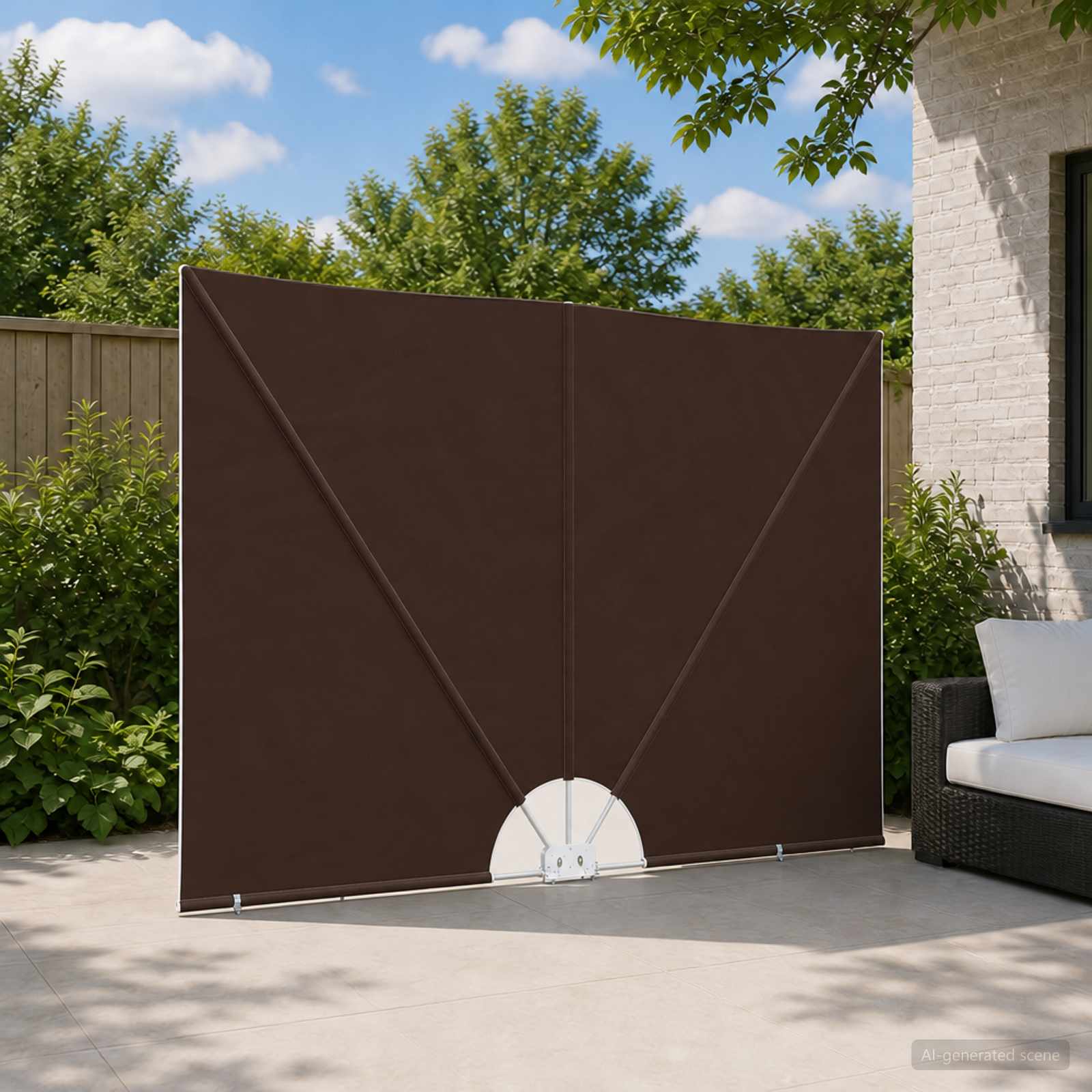 Balkonafskærmning 240 × 160 cm i polyester - rektangulær, brun