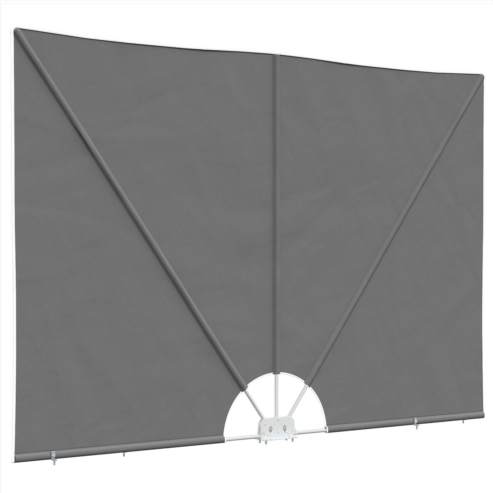 Balkon Afskærmning 240 x 160 cm Polyester Rektangulær Lysegrå billede