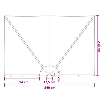Balkon Afskærmning 240 x 160 cm Polyester Rektangulær Lysegrå