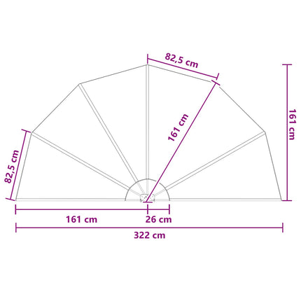 Balkon Afskærmning Ø 320 cm Polyester Brun
