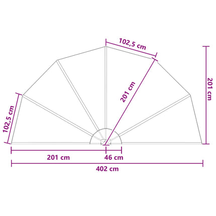 Balkon Afskærmning Ø 400 cm Polyester Lysegrå