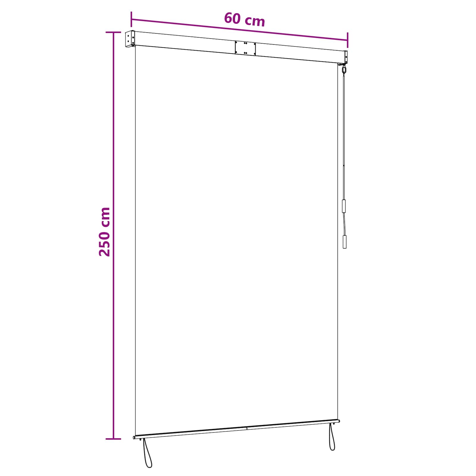 Rullegardin Flerfarvet 60 x 250 cm Stof og Aluminium