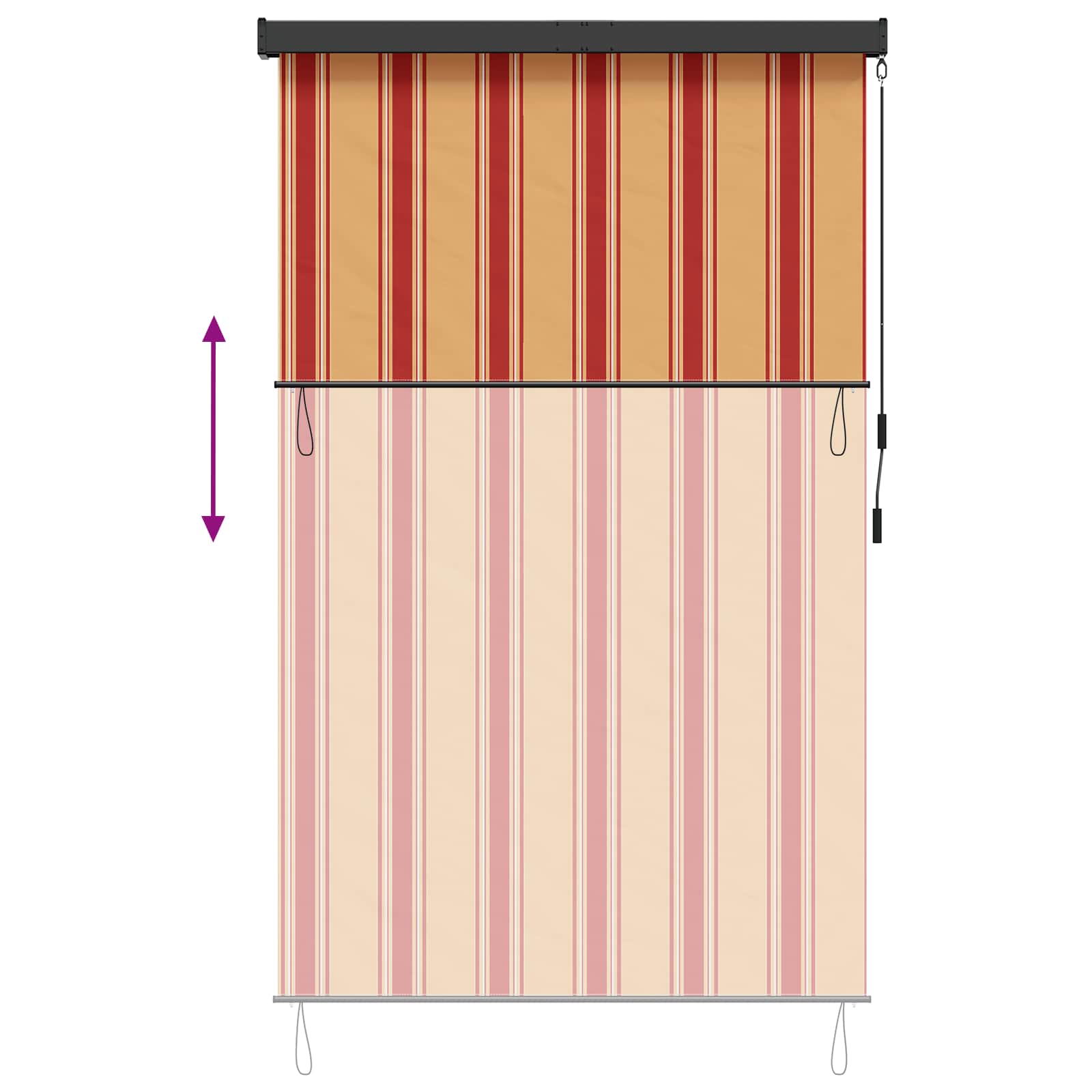 Rullegardin Flerfarvet 160 x 250 cm Stof og Aluminium
